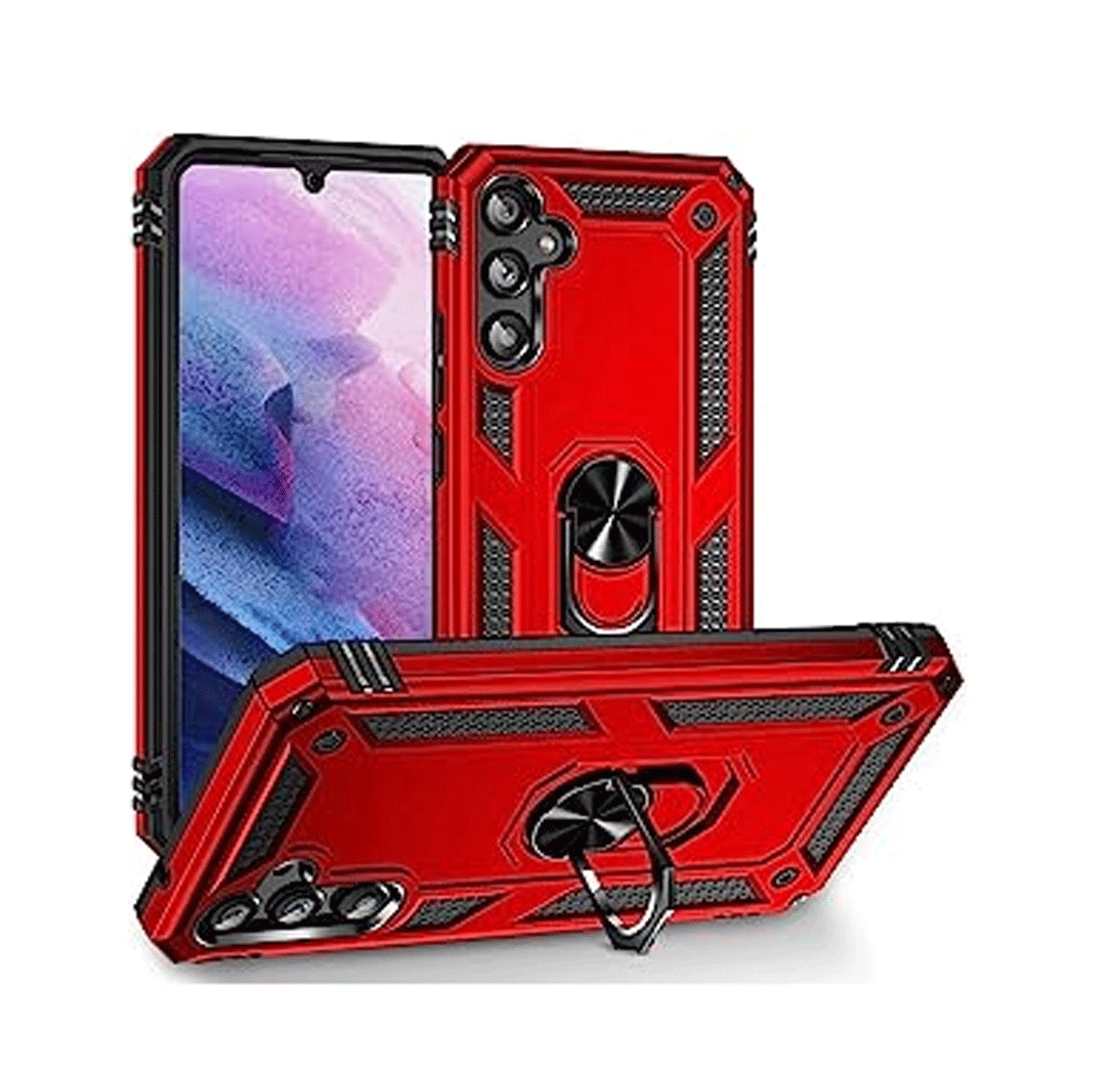 Protectores para celular  para Samsung  A34 Funda reforzada con anillo v2 Rojo